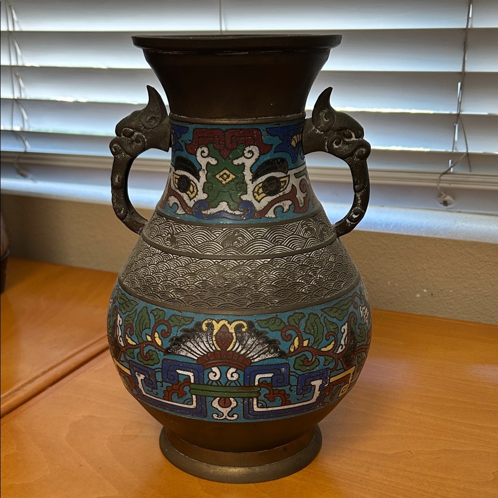 Antique bronze Japanese ornate Decorative large Vase